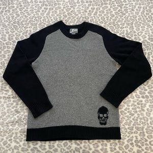 Grunge skull knit sweater